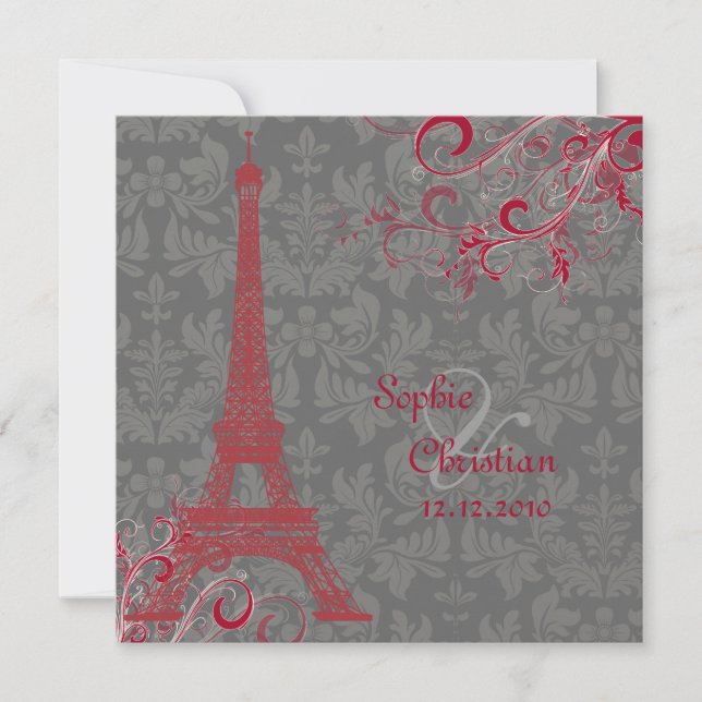 Invitación PixDezines la tour eiffel/paris (Anverso)