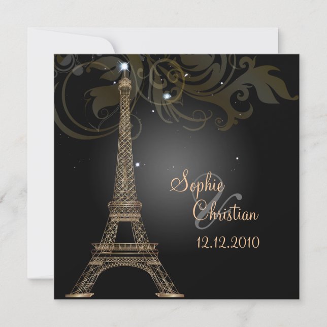 Invitación PixDezines la tour eiffel/paris (Anverso)