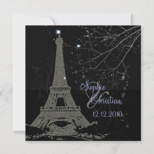 Invitación PixDezines La Tour Eiffel+Swirls