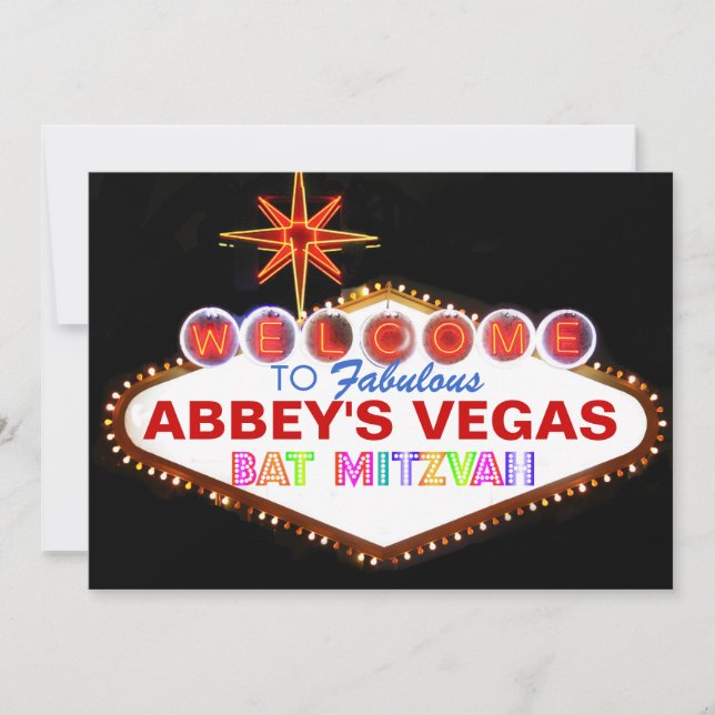 Invitación PixDezines las vegas bat mitzvah (Anverso)