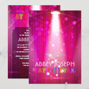Invitación PixDezines Láser / Luces de neón Bar Mitzvah