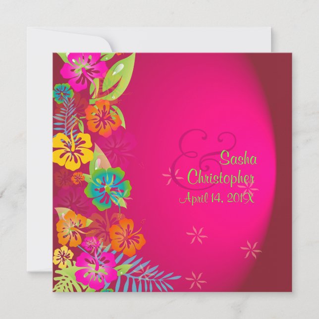 Invitación PixDezines Leis/Luau/hibiscus (Anverso)