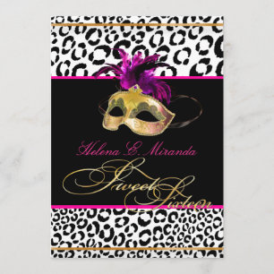 Invitación PixDezines Leopard Sweet 16 Masquerade/DIY color!!