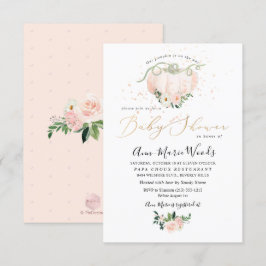 Invitación PixDezines Lil Rubor Pumpkin Baby Shower