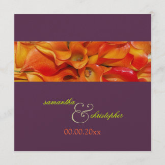 Invitación PixDezines LIRIO CALLA NARANJA/PAPEL PERLA LUXE
