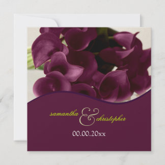 Invitación PixDezines, lirios de calla púrpura/diy