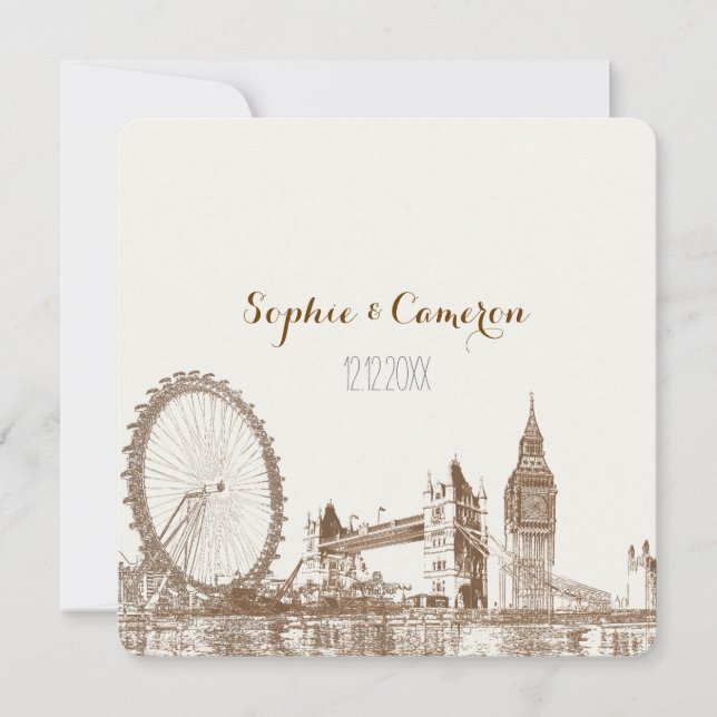 Invitación PixDezines londres/color de fondo DIY (Anverso)