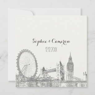 Invitación PixDezines londres/color de fondo personalizable