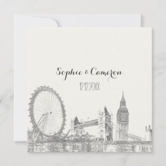 Invitación PixDezines londres/color de fondo personalizable