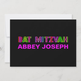 Invitación PixDezines Luces Neon Bat Mitzvah