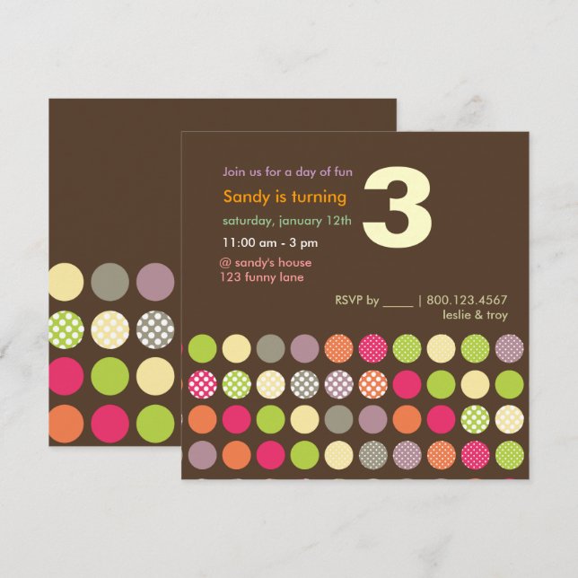 Invitación PixDezines lunares retro / fondo de bricolaje (Anverso / Reverso)