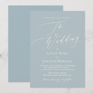 Invitación PixDezines Luxe Caligrafía Colores DIY Azul Polvo