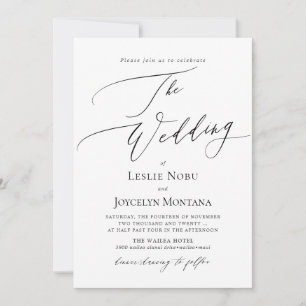 Invitación PixDezines Luxe Caligrafía Minimalista Colores DIY