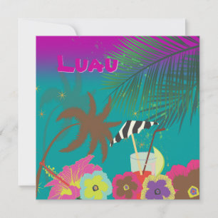 Invitación PixDezines Mai Tai, Luau en la playa