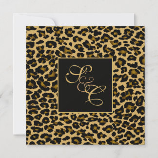 Invitación PixDezines manchas y espirales de leopardo/fondo d