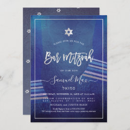 Invitación PixDezines Marina Azul+Platinum Talitz Bar Mitzvah