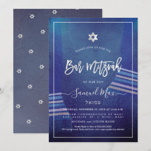 Invitación PixDezines Marina Azul+Platinum Talitz Bar Mitzvah