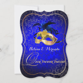 Invitación PixDezines Masquerade/Azul/DIYcolor!