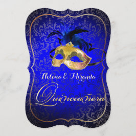 Invitación PixDezines Masquerade/Azul/DIYcolor!