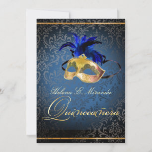 Invitación PixDezines Masquerade/Blue/DIY color!!