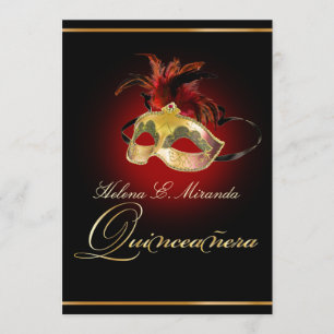 Invitación PixDezines Masquerade/DIY color/ruby rojo