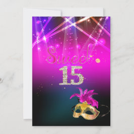 Invitación PixDezines Masquerade/Quince/Luces láser