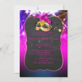 Invitación PixDezines Masquerade/Quince/Luces láser