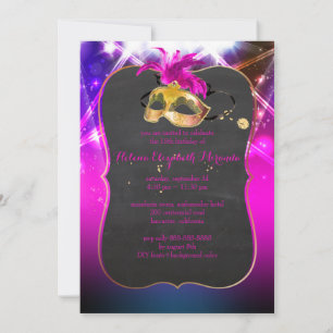 Invitación PixDezines Masquerade/Quince/Luces láser