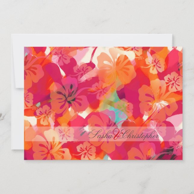 Invitación PixDezines Maui Hibiscus (Anverso)
