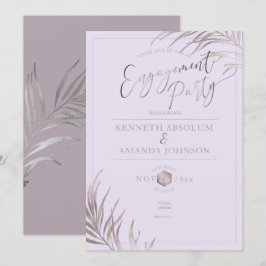 Invitación PixDezines Mauve+Lilac Palms, Partido de compromis