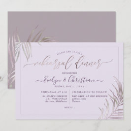 Invitación PixDezines Mauve Palms Ensayo Cena