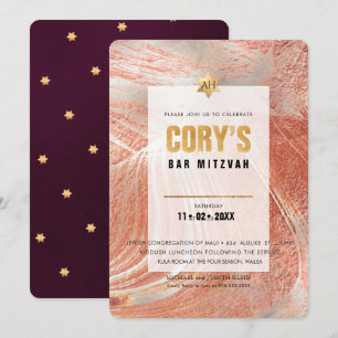 Invitación PixDezines Minimalista DIY FAUX GOLD Mitzvah
