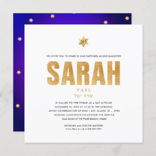 Invitación PixDezines Minimalista DIY FAUX ORO Mitzvah