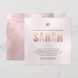 Invitación PixDezines Minimalista DIY FAUX ROSA GOLD Mitzvah