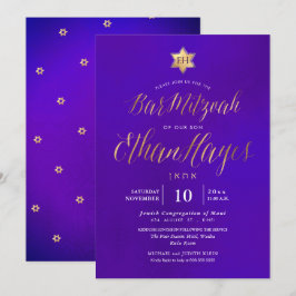 Invitación PixDezines Minimalista Ultra Violeta Mitzvah, Scri
