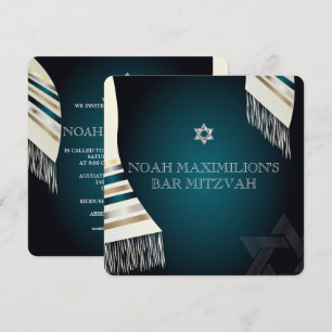 Invitación PixDezines mitzvah/fondo verde azulado de luz de d