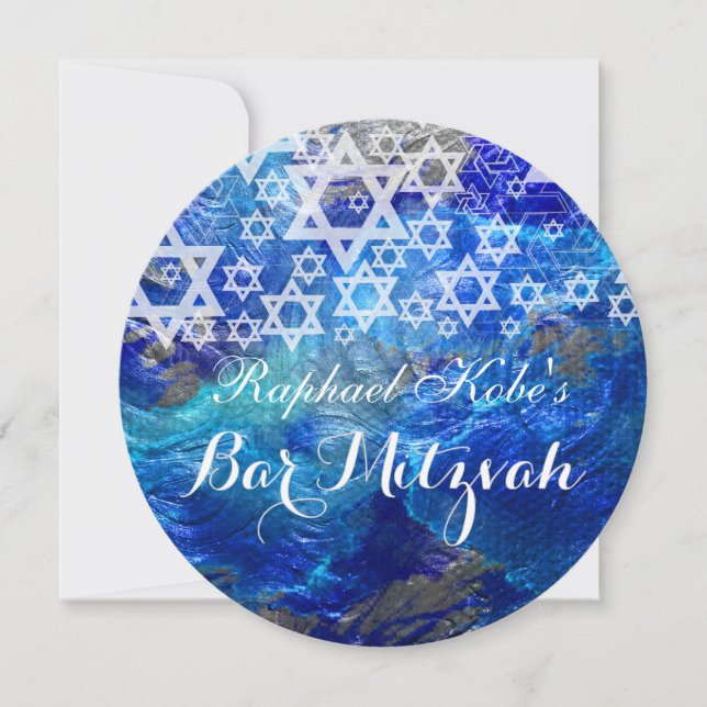 Invitación PixDezines/mod stars/Bar Mitzvah (Anverso)