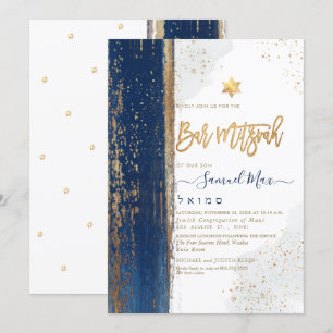 Invitación PixDezines Moderno Tallit Abstracto Bar Mitzvah In