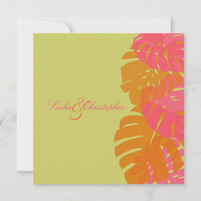 Invitación PixDezines Monstera, Foliage tropical (Anverso)