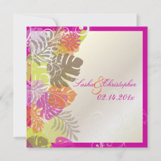Invitación PixDezines Monstera, Foliage tropical + Swirls