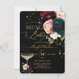 Invitación PixDezines Moody Brunch Botanical Bubbly