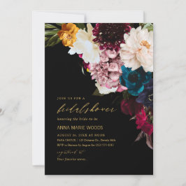 Invitación PixDezines Moody Flores Oscuras Ducha Bridal