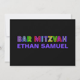 Invitación PixDezines neon light bar mitzvah