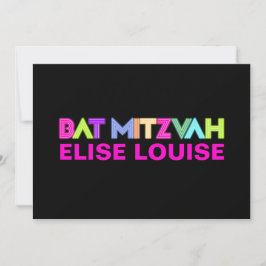 Invitación PixDezines Neon Lights Bat Mitzvah