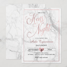 Invitación PixDezines Noche de Chicas Falso Oro Rosa Script+M