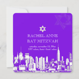 Invitación PixDezines NYC perfil/murciélago mitzvah