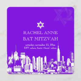 Invitación PixDezines NYC perfil/murciélago mitzvah