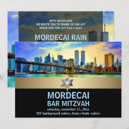 Invitación PixDezines NYC/Puente de Brooklyn/Bar Mitzvah