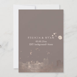 Invitación PixDezines NYC Skyline/Rosa Gold/DIY Bckgrado