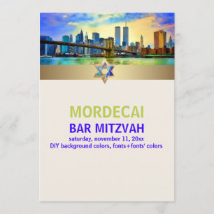 Invitación PixDezines NYC/Torres gemelas/Bar Mitzvah